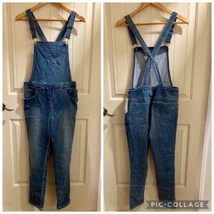 Girls Jean Overalls Size 18 XXL Light Denim Bib Overalls Stretch